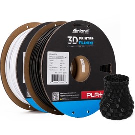 INLAND Micro Center PLA+ 3D Printing Filament 2.85mm - PLA Plus 3D Printer Filament - PLA Pro Dimensional Accuracy +/- 0.03 mm - 1kg Cardboard Spool (2.2 lbs) (2 Pack Black & White, 2.85mm)