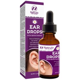 Natrulo Natural Ear Drops for Ear Infection – Homeopathic Eardrops for Adults, Kids, Baby, & Pets – Relieves Ear Aches, Swimmer's Ear, & Loosens Wax – Kids Safe Ear Health Made in USA