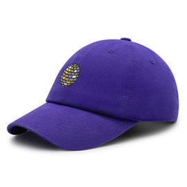 JPAK Vintage Disco Ball Grid Pattern Premium Dad Hat Embroidered Cotton Baseball Cap Retro Boogie Purple