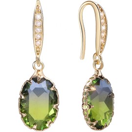 Suyi Dangle Drop Earrings for Women Crystal Teardrop Dangling Earrings Blue Green