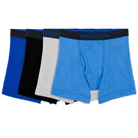 Fruit of the Loom Big Breathable Boxer Briefs, Boy - 4 Pack - Cotton Mesh, Large