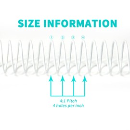 RAYSON 50 Sheets 9.5mm 4:1 Pitch White Wire Reel Binding Combs (Pack of 100)