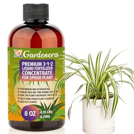 Premium Liquid Spider Plant Fertilizer - 3-1-2 Concentrate for Indoor Plants and Flowers by Gardenera | Organic Plant Food for Spider Plants - 8oz