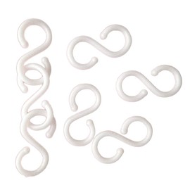 Healifty Plastic S-shaped Hooks Hangers Kitchen Bathroom Spoon Towel Clothes Utensils Shop Snack Hanging Pothooks Storage Shelves 100 Pieces (White)