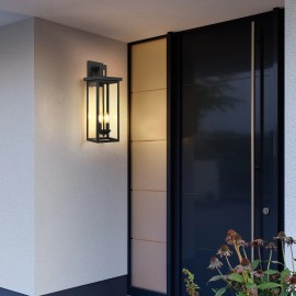 Large Outdoor Sconce Lights,22 Inch  Black Outdoor Lanterns Waterproof for Front Porch Garage Balcony Light Sensor SwitchLamp Power(W): no bulbs, Color: Black, Emitting Color: no bulbs