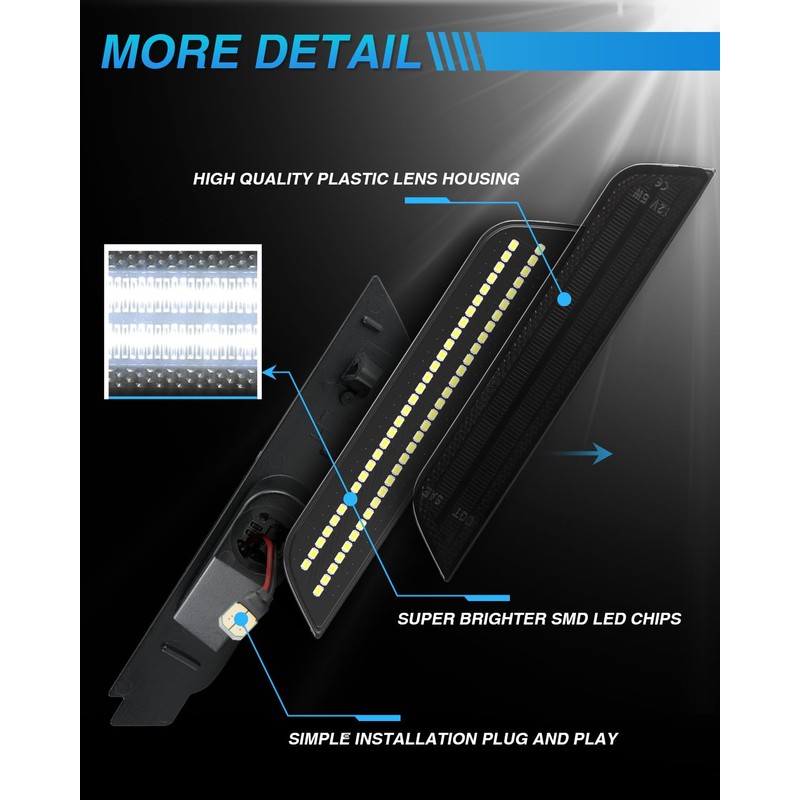 NEIFILES LED Side Marker Light for Chevy Camaro 2010 2011