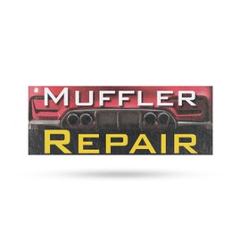 Muffler Repair Vinyl Decal 36 Inch x 14 Inch Weatherproof Heavy-Duty Adhesive Backing | Professional Auto Services, Reliable Maintenance, Affordable Pricing | Made in USA