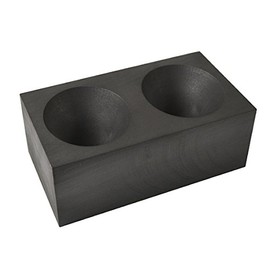 Double Cavity Graphite Gold Conical Cone Mold 2" x 1-1/2" for Casting Smelting Metals Separating Impurities Black Sand Assaying Molds
