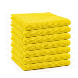 Pack of 10 Microfibre Cleaning Cloths 30 x 30 cm Yellow All-Purpose Cloths Soft Cleaning Cloth Microfibre Cloths Absorbent Kitchen Towels Tea Towels Lint-Free Washable Cleaning Cloths for Home Car