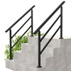 2 Pack Handrails for Outdoor Steps, Wrought Iron Black Stair