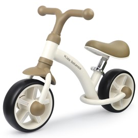 Toddler Balance Bike 2 Year Old,Age 2 to 5 Years Old Boys Girls, 8 Inch No Pedal Bicycle Toy,Adjustable Seat All-Terrain Tires Training Bike Gift for 2-5 Year Kids，Khaki