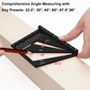 ViewReal Multi-Angle Measuring Ruler,3D Woodworking Square, 22.5-90 Degree Aluminum Alloy