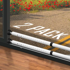 PBHEPJ Sliding Door Security Bar 2 Pack, 18.5-51 inch Adjustable Patio Door Security bar with Rubber Tips, 1.1inch Diameter White Painted Metal Window Security Bar