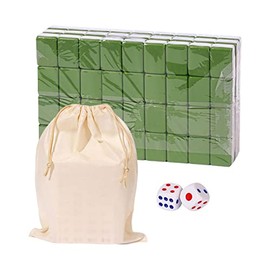 Juego De Juego De Mahjong Chino De Tamaño Completo con Bolsa De Almacenamiento Grande, Juego De Mesa Portátil, Juego De Mesa Tradicional Chino De Viaje, Juego De Majong Chino con 146 Fichas