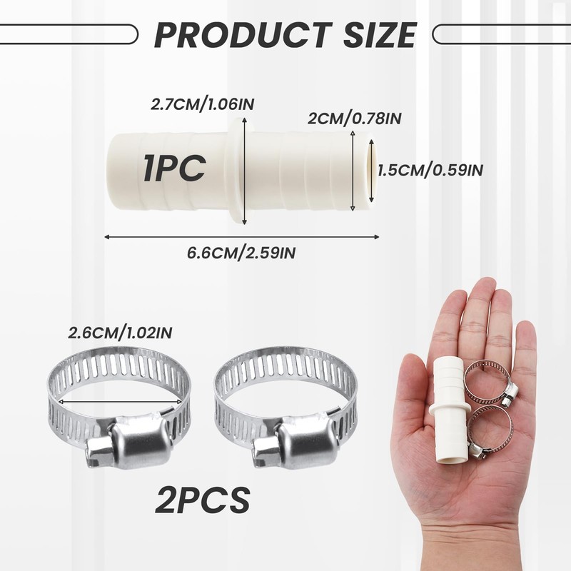 Washing Machine Waste Pipe Connector with Hose Clips Waste Pipe