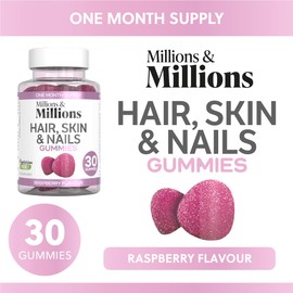 Millions & Millions - Hair, Skin & Nails Multivitamin Gummies • Maintenance of Hair, Skin & Nails • Suitable for Vegetarians • 30 Gummies • 1 Month Supply
