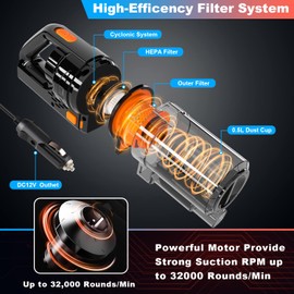 KOWASIS Car Vacuum Cleaner, Portable Car Vacuum High Power 150W/7500Pa, Handheld Vacuum for Car Interior Accessories Cleaning with Wet or Dry for Men/Women, 16.4 Ft Corded