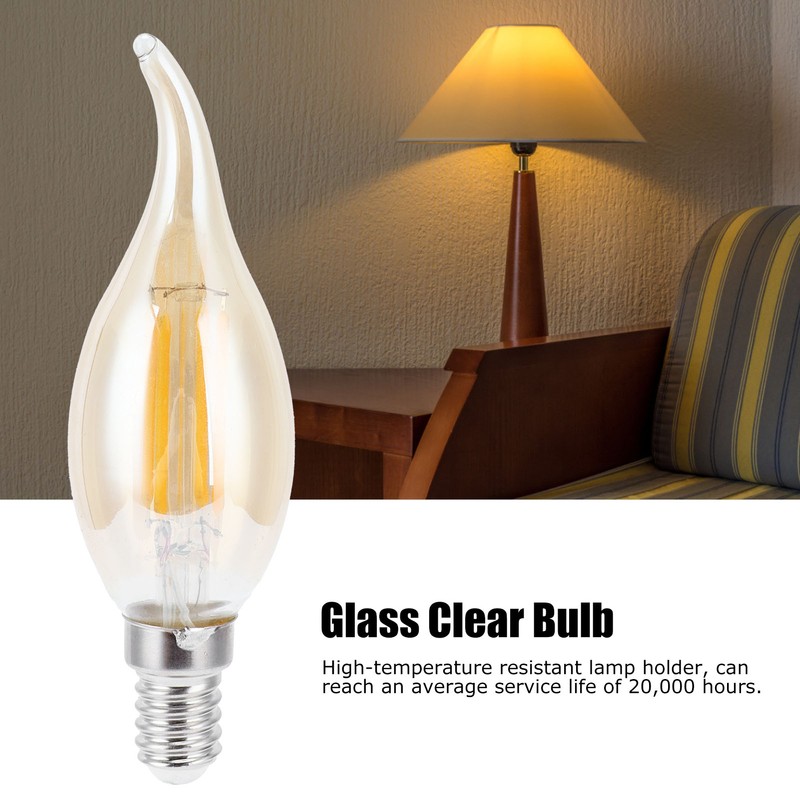 10PCS C35 LED Gold Filament Bulb 2700K 4W E14 Base