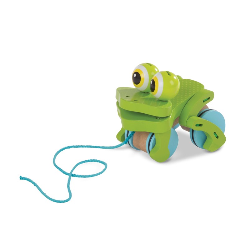 Melissa & Doug First Play Frolicking Frog Wooden Pull Toy