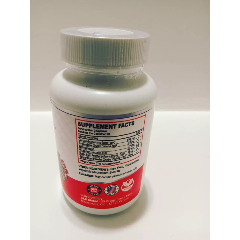 Spike Protein Detox Bromelain 500mg, Curcumin 1000mg