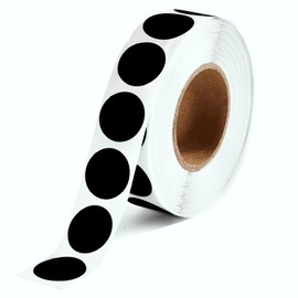 1000 Pcs Black Round Stickers 1/2 Inch Color Circle Dot Stickers Small Code Labels for Office Shop Yard Sale Home Classroom Marking (Black)