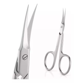 L&T Tijera Curva Corta Uñas Punta Fina Acero Inoxidable Manicure