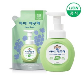 Igaeggeutae 라이온 아이깨끗해 핸드워시 용기 250ml 1개+리필 200ml 1개 (3종 중 택1) Lion Eye Clean Hand Wash Container 250ml 1pc + Refill 200ml 1pc (Choose 1 from 3 types)