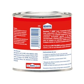 Resistol 5000 Súper Transparente, pegamento de contacto flexible, pegamento transparente para manualidades, pegamento 5000 impermeable para materiales sintéticos, 1x135ml