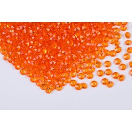 Gintoaria 1000pcs/ Pack Wedding Table Acrylic Diamond Scatter Crystals Confetti Acrylic Gems Vase Fillers Rhinestones for Wedding, Bridal Shower, Vase Beads Decorations (10mm, Orange)