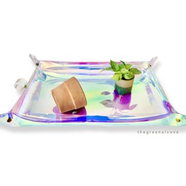 The Green Alcove Plant Repotting Mat for Indoor Outdoor Gardening, Holographic Roll Out Potting Mat Tarp - Gifts for Plant Lovers Women (Blue)