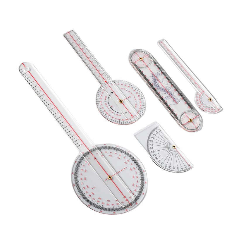 5Pcs Finger Small Joint Goniometer Clear Scale Transparent PVC Finger