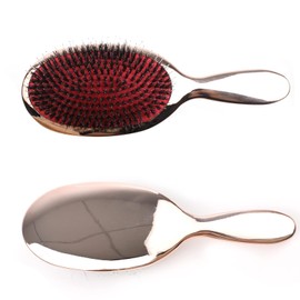 VinBee Large Paddle Brush Organic Hair Brush Without Pulling for Women, Men & Children - Detangling Brush Also for Curls & Long Hair - Unique Professional Detangler Massage Hair Brush (Rose Gold)