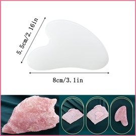 YAMHOHO Gua Sha Jade Stone Gua Sha Massage Tool, Guasha Tool for Face and Body Skin Massage. Tools for SPA Acupuncture, Pink Stone for Body Face Neck and Eye, Skin Care Gift for Woman (White)