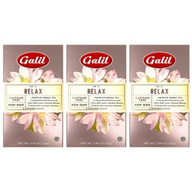 Galil Relax Tea Pack of 3 – Caffeine-Free Herbal Tea, Certified Kosher Tea – Non-GMO Herbal Teabags 16 Count (3 Pack)
