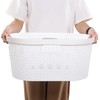 Yesdate 4 Pack Large Laundry Baskets, Plastic, White, 40L