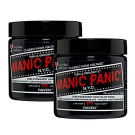 Manic Panic Semi-Permanent Hair Color Cream - Raven 4oz"Pack of 2"
