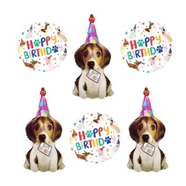 Puppy Happy Birthday Balloons Dog Balloons Pack of 6 Pet Dog Themed Party Decorations Supplies