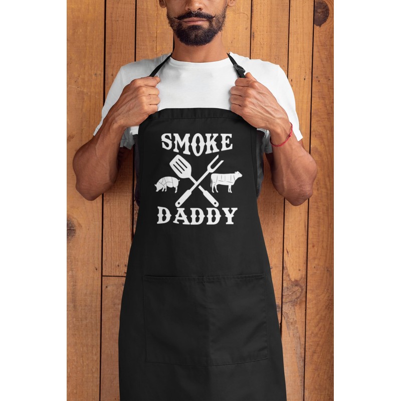 Freedomtees Smoke Daddy Funny Bbq Apron Kitchen Grilling Smoking Meat