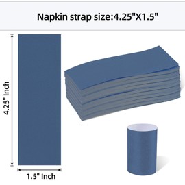 Germiwipe Paper Napkin Band Box of 500,Napkin Rings Self Adhesive,Silverware Wraps Bands (Navy Blue-500 pcs)