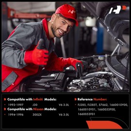 A-Premium - Juego de 4 inyectores de combustible compatibles con Altima, Sentra, 2002 2003 2004 2005 2006, 2.5L, reemplazo# 166008J010