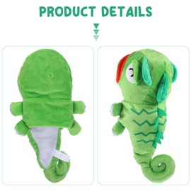 SAFIGLE Plush Toy Hand Puppet Funny Lizard Hand Puppet Soft Chameleon Doll Plush Toy Novelty Interactive Early Education Toy for Role Play Game