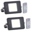 Luminea LED Floodlight Remote Control: Set of 2 Weatherproof LED