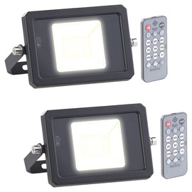 Luminea LED Floodlight Remote Control: Set of 2 Weatherproof LED Floodlights, Radar Motion Sensor, Remote Control, 10 W (LED Spotlight Motion Sensor, Motion Sensor with Remote Control, Waterproof)