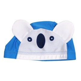 Swimming Hat Swim Cap Baby Swim Cap Girls Boys Swimming Cap Ear Pads Waterproof Swim Hat Elastic Lightweight Breathable Swim Training Cap Cute Animal Character Toddler Pool Hat Swimming Equipment Blue