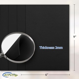 EVA Foam Sheets Black, 6 x 9 Inch, 2mm Thick - Foam Paper for DIY Arts and Crafts, School Projects, and More - 8 Pack