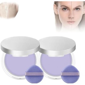 2pcs Polvo Mate Lavanda Control Brillo Y Fijación Facial