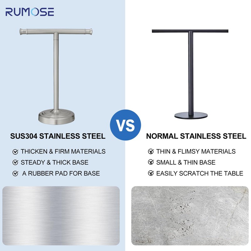 RUMOSE 13 Inch Brushed Nickel Towel Stand Hand Towel Holder