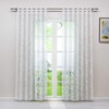 Heichkell Transparent Voile Curtain with Burnout Design Living Room Curtain