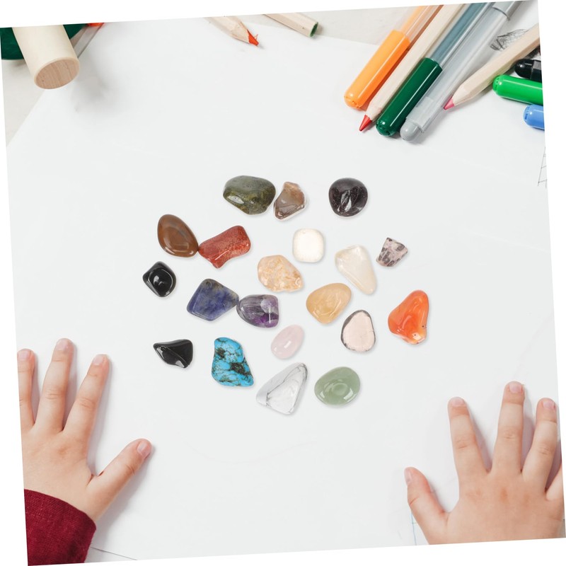 Kisangel 20pcs Tumbled Stones Gemstones Collection for Natural Polished Rocks