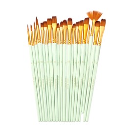 20pcs Draw Paint Brushes Set Kit Artist Paintbrush Multiple Mediums Brushes with Nylon Hair for Artist Acrylic Aquarelle Watercolor Gouache Oil Face Painting for Great Art Drawing Supplies for Painter Students